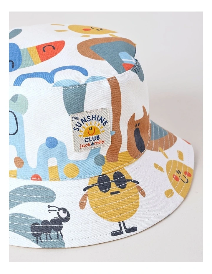 Boy Printed Bucket Hat with Dino in All Over Print image 3