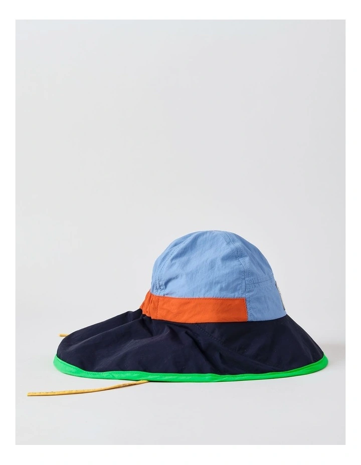 Colourblock Boys Widebrim Hat in Navy image 2
