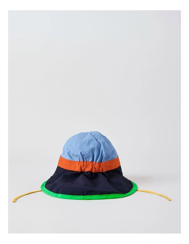 Colourblock Boys Widebrim Hat in Navy image 4