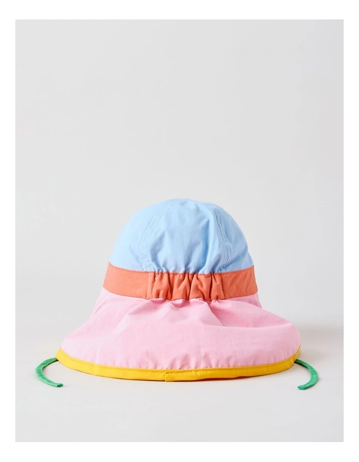 Colourblock Girls Widebrim Hat in Pink image 4