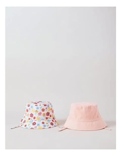 2 Pack Sunhat with Floral Print in Pink