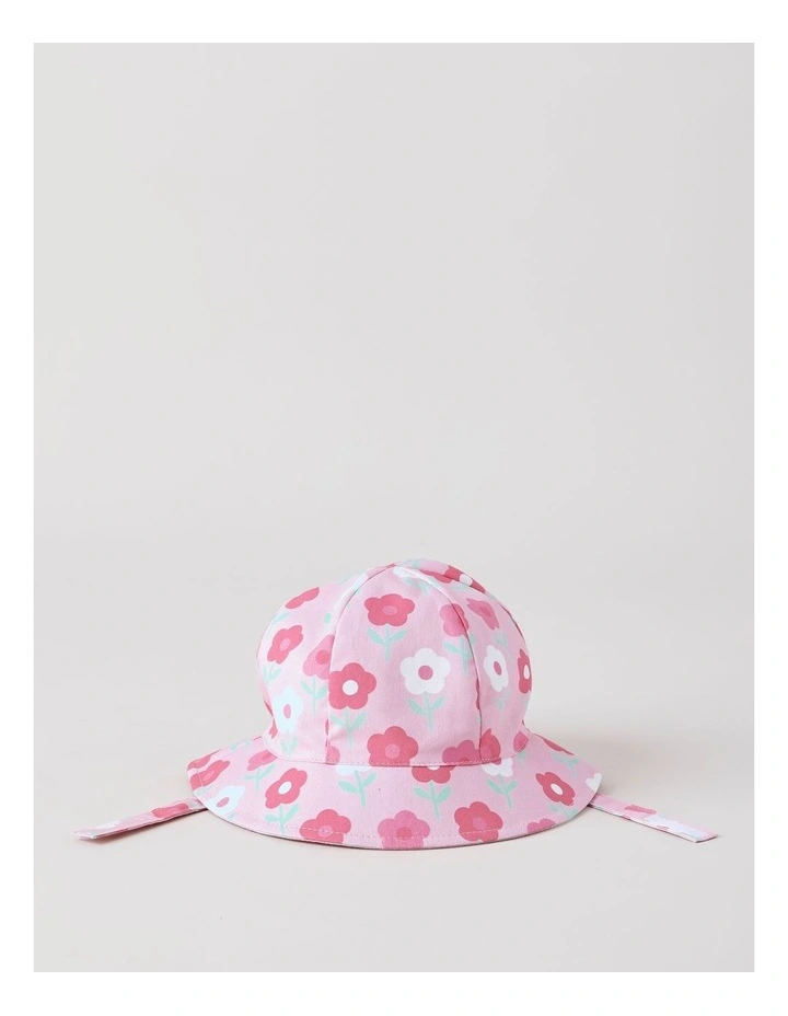 Widebrim Floral Sunhat in Pink image 1
