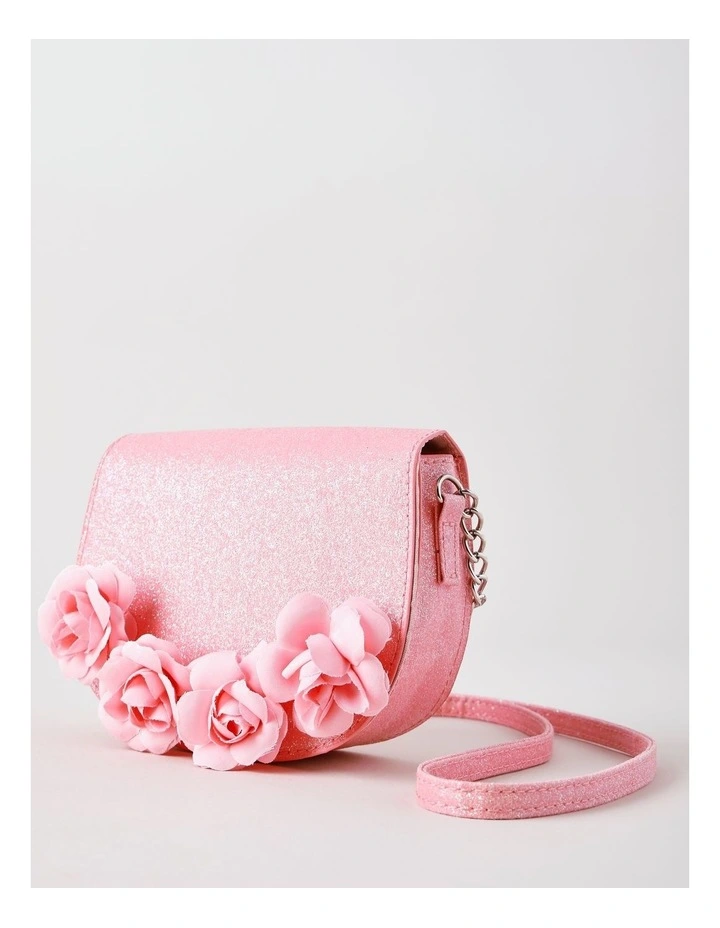 Crossbody Bag with 3D Rosettes in Pink image 1