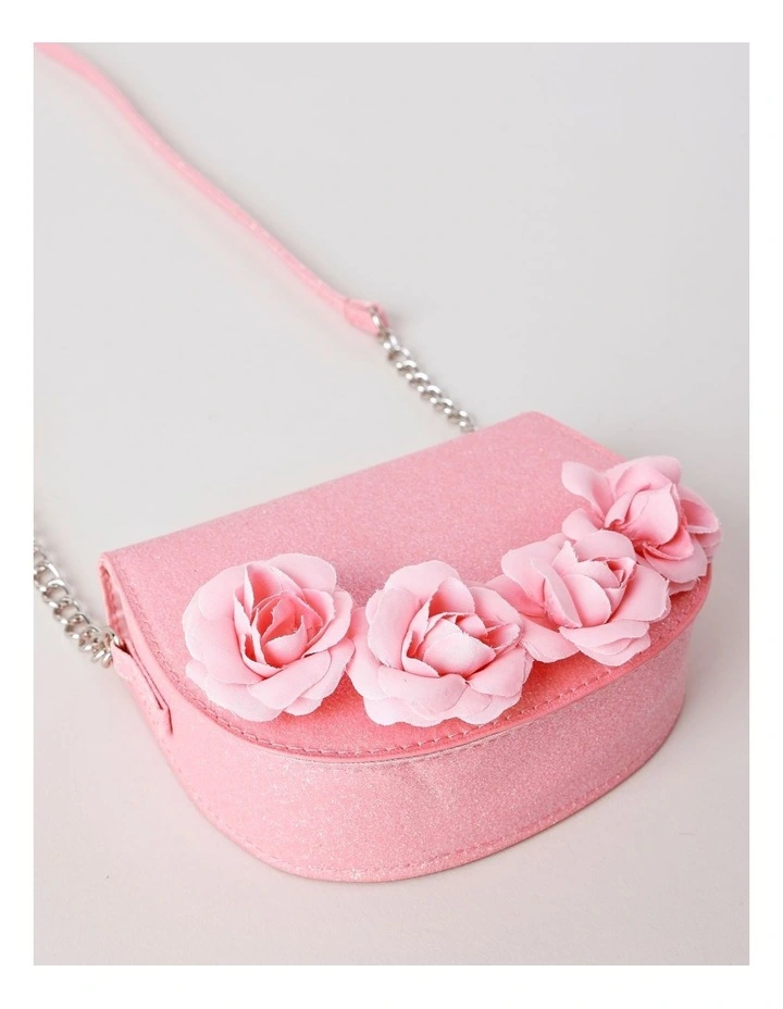 Crossbody Bag with 3D Rosettes in Pink image 2