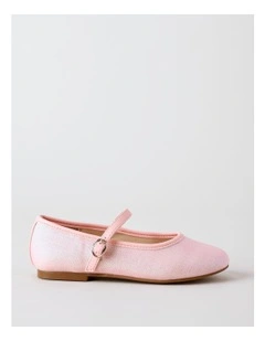 Origami Bridget Diamonte Flat With Strap in Pink