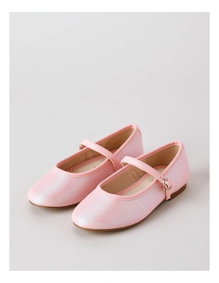 Origami Bridget Diamonte Flat With Strap in Pink image 2