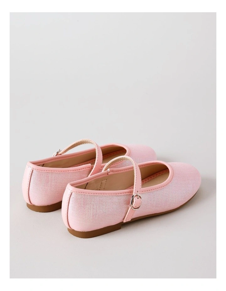 Origami Bridget Diamonte Flat With Strap in Pink image 3