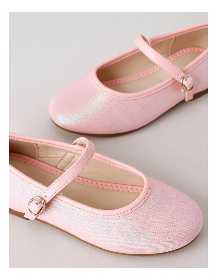 Origami Bridget Diamonte Flat With Strap in Pink image 4