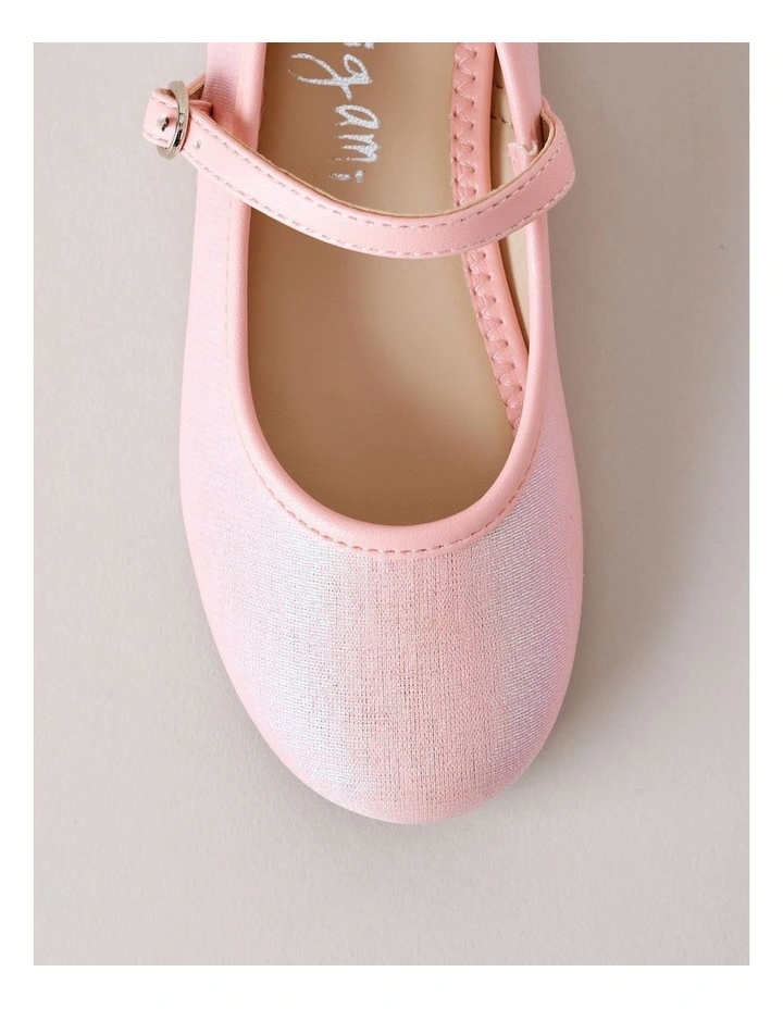 Origami Bridget Diamonte Flat With Strap in Pink image 5