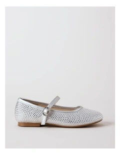 Origami Jasmine Junior and Senior Diamonte Flat with Strap in Silver