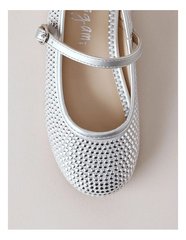Origami Jasmine Junior and Senior Diamonte Flat with Strap in Silver image 5