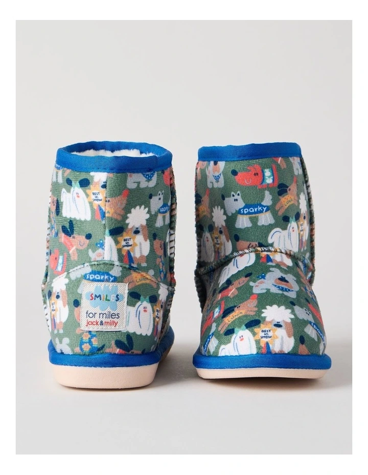 Best In Show Printed Slipper Boots in Green image 4