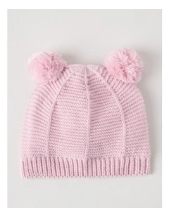 Garther Stitch Beanie in Pink