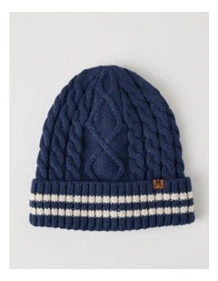 Rib Beanie in Navy