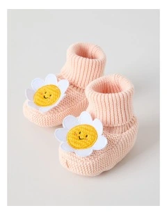 Daisy Novelty Booties in Pink