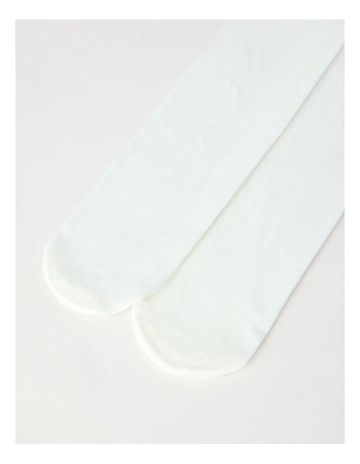 2 Pack Opaque Tights in White image 3
