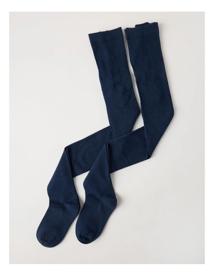 2 Pack School Tights in Navy image 2