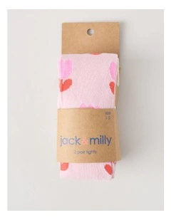 2 Pack Tulip Tights in Pink