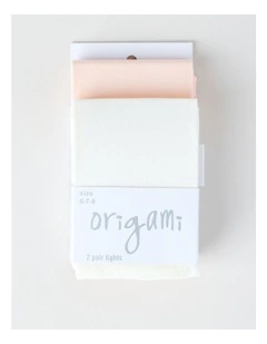 2 Pack Opaque Tights in White