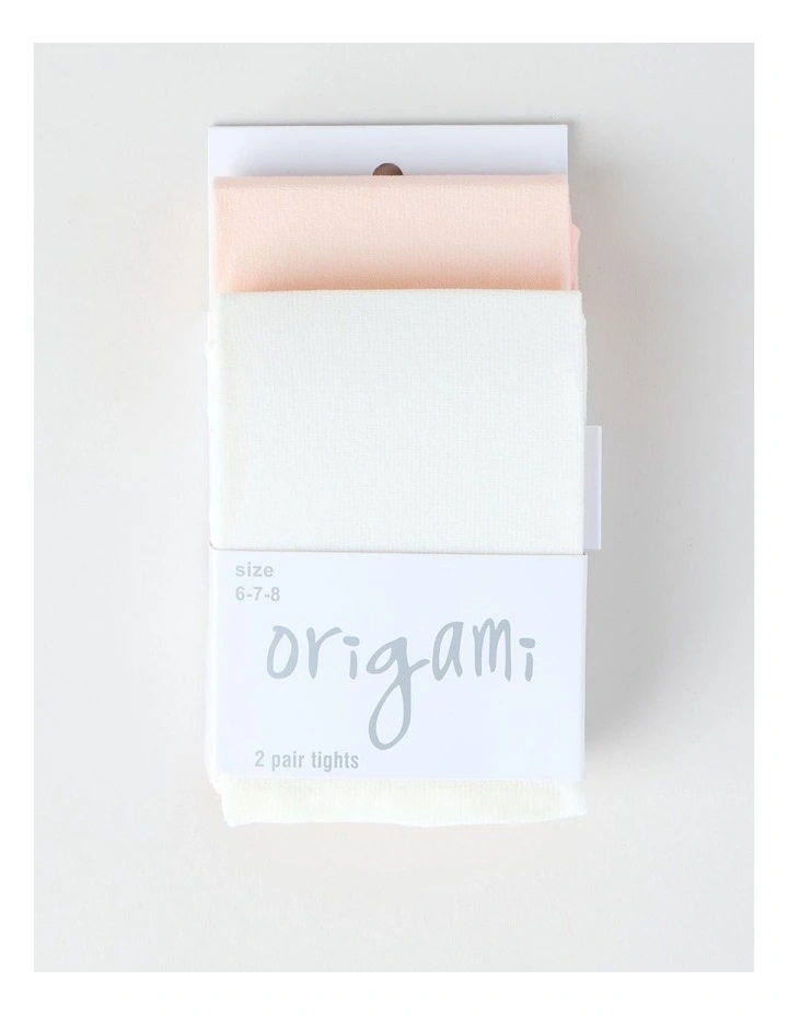 2 Pack Opaque Tights in White image 1