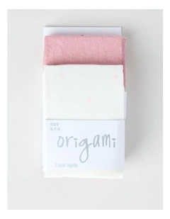 2 Pack Glitter Tights in Silver