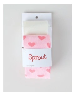 2 Pack Novelty Tights in Pink