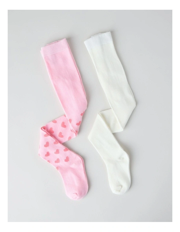 2 Pack Novelty Tights in Pink image 2
