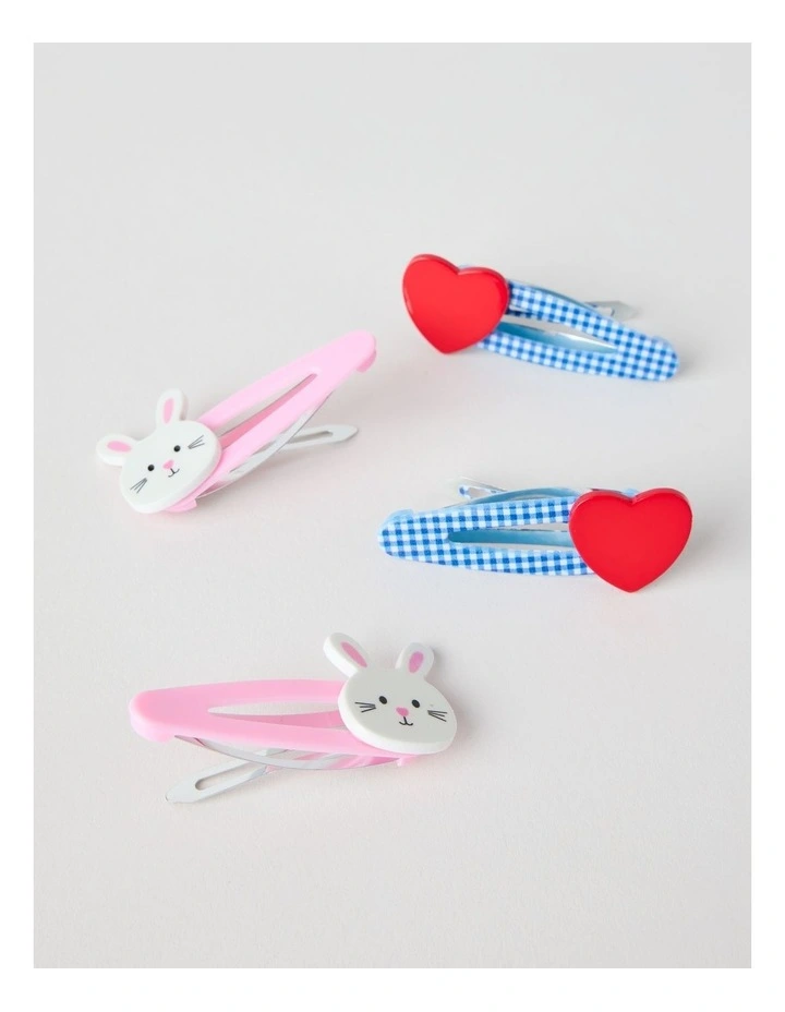 4 Pack Bunny Clips in Assorted image 2