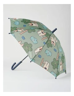 Doggo Printed Umbrella in Green