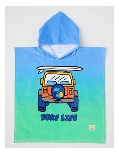 Ombre Hooded Towel in Blue