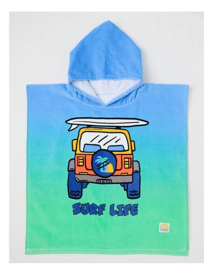 Ombre Hooded Towel in Blue image 1