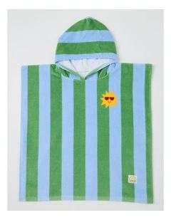 Stripe Hooded Towel in Blue