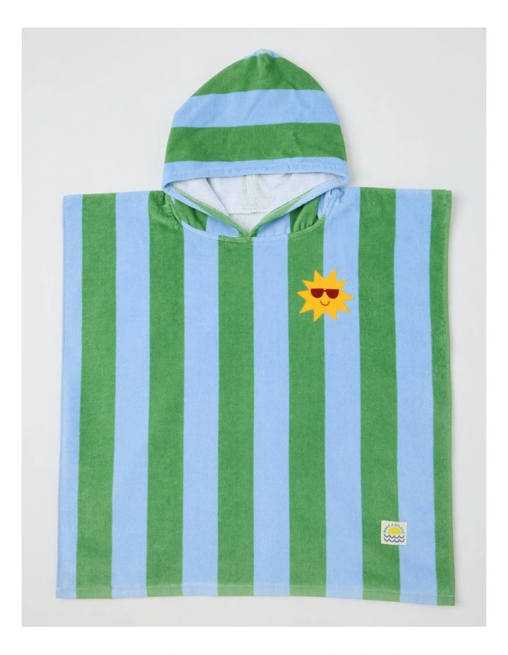 Stripe Hooded Towel in Blue image 1