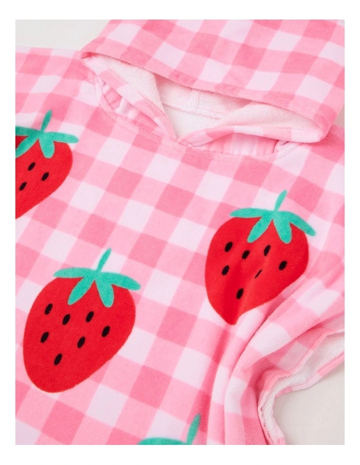 Gingham Hooded Towel in Pink image 2