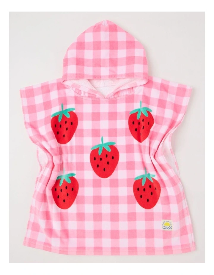 Gingham Hooded Towel in Pink image 4