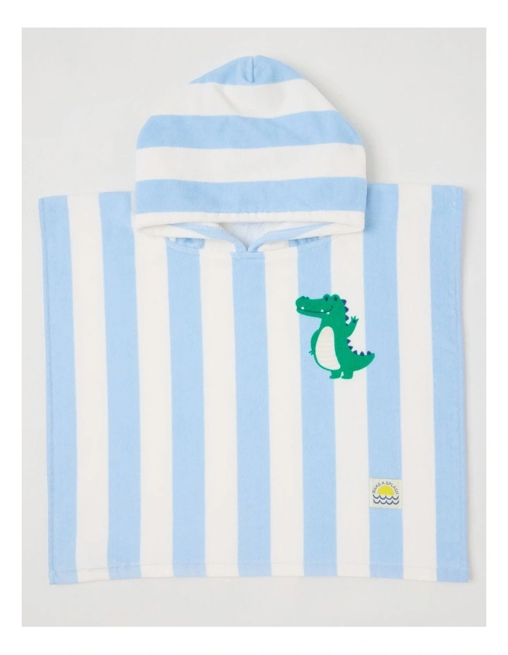 Stripe Hooded Towel in Blue image 1