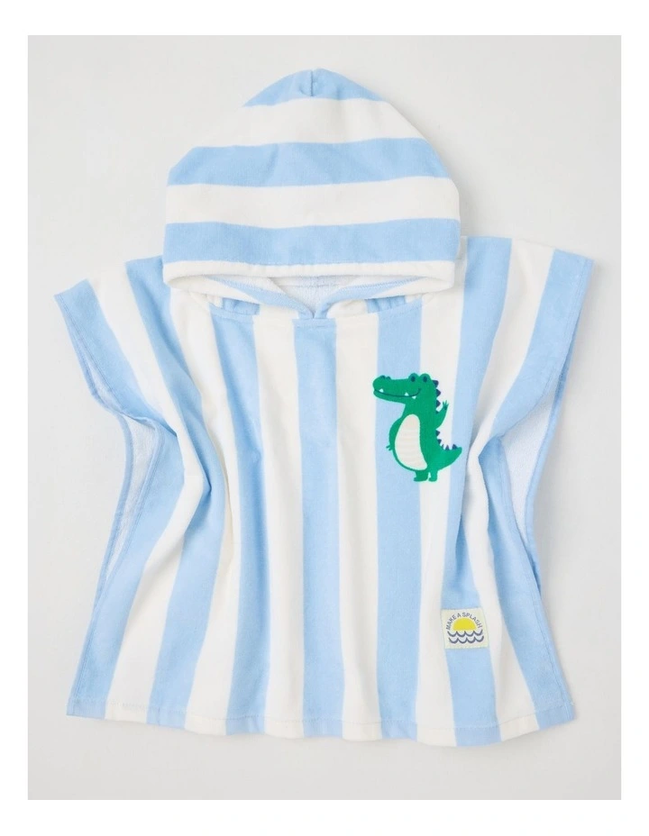Stripe Hooded Towel in Blue image 2