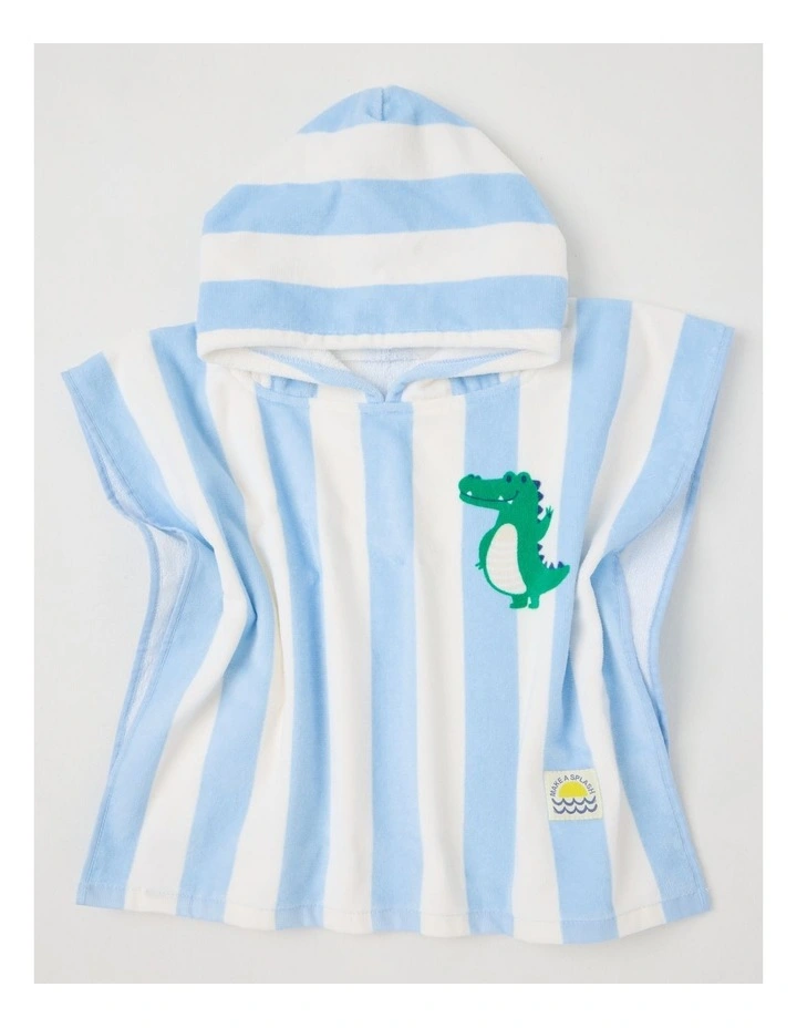 Stripe Hooded Towel in Blue image 2