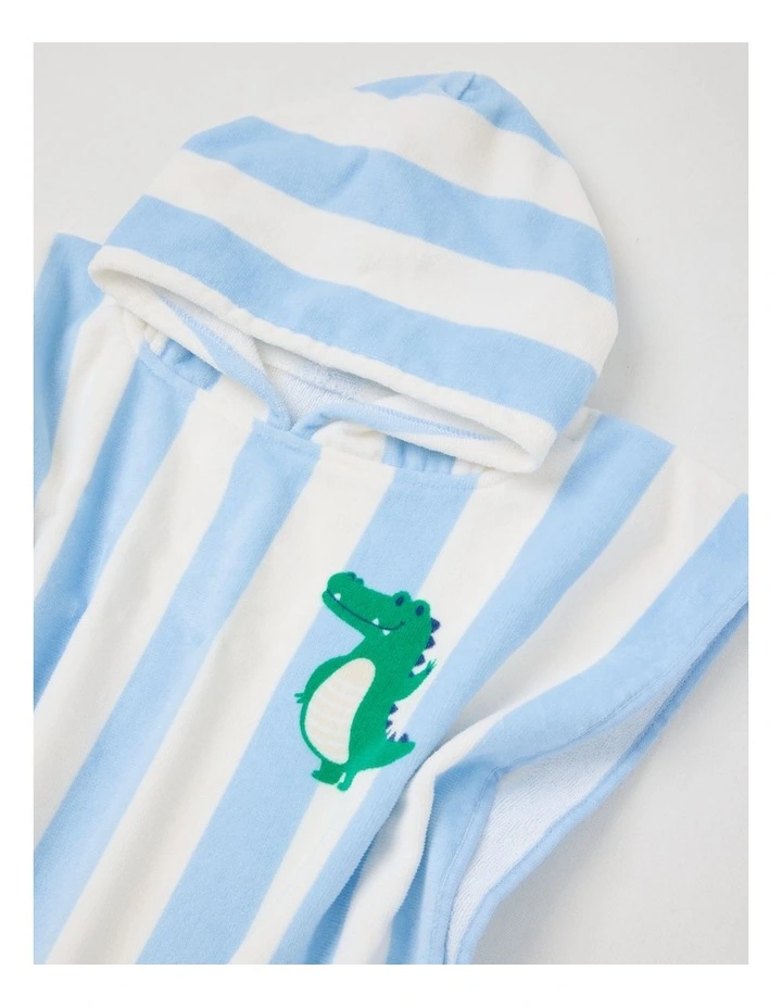 Stripe Hooded Towel in Blue image 4