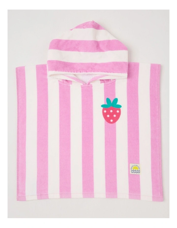 Strawberry Hooded Towel in Pink image 1