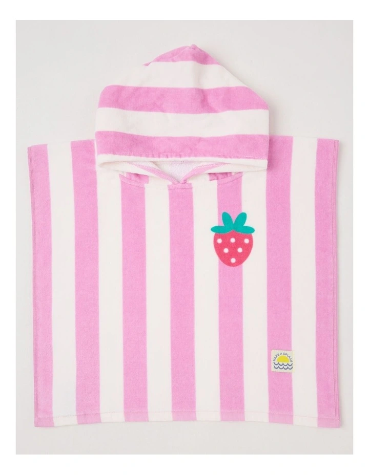 Strawberry Hooded Towel in Pink image 1