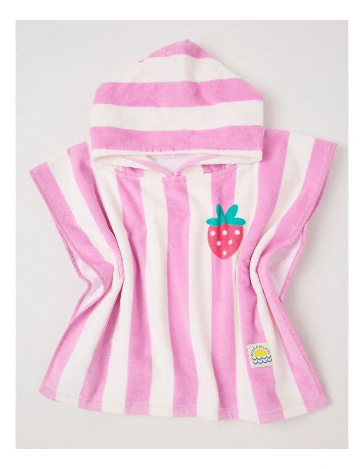 Strawberry Hooded Towel in Pink image 2