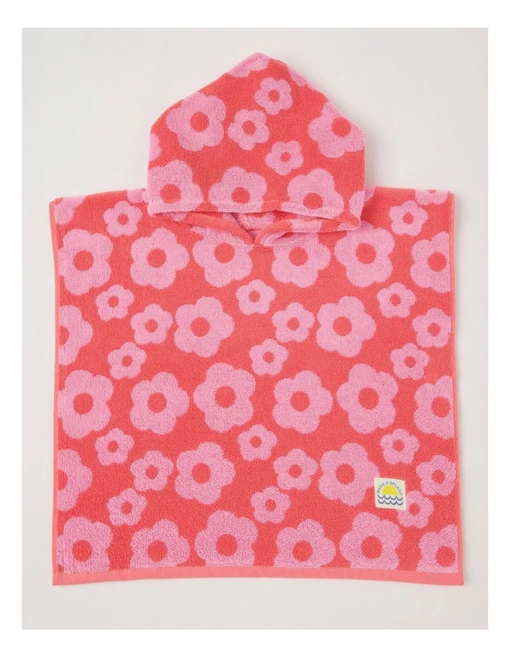 Daisy Hooded Towel in Pink image 1