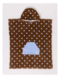 Polka Dot Hooded Towel in Brown