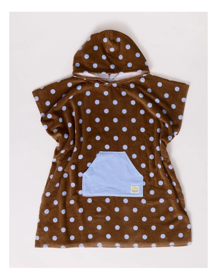 Polka Dot Hooded Towel in Brown image 2