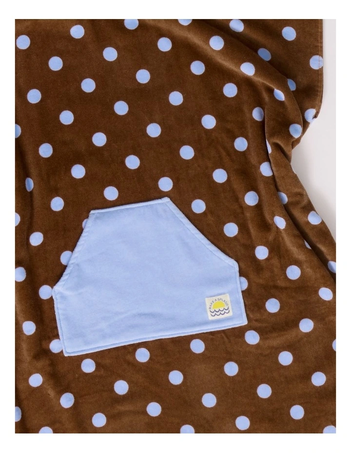 Polka Dot Hooded Towel in Brown image 3