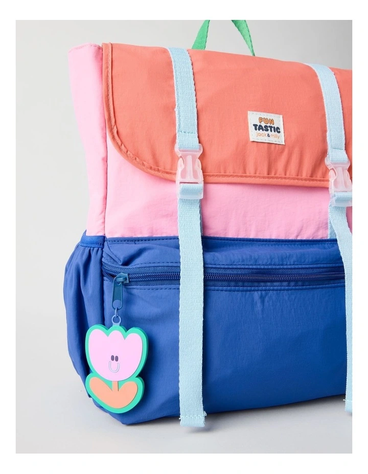 Colour Blocked Backpack in Pink image 2
