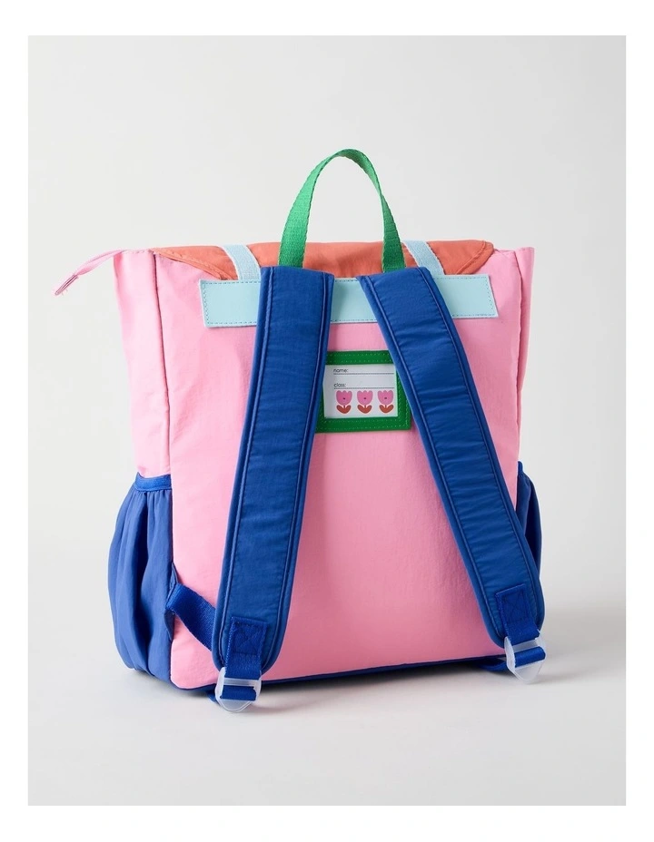 Colour Blocked Backpack in Pink image 3