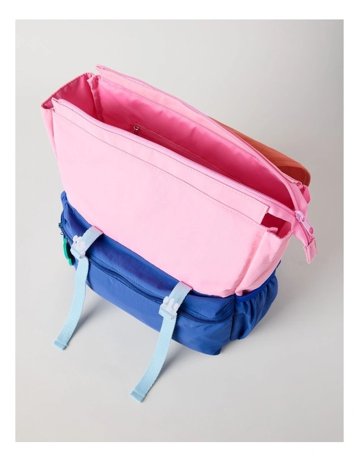 Colour Blocked Backpack in Pink image 5