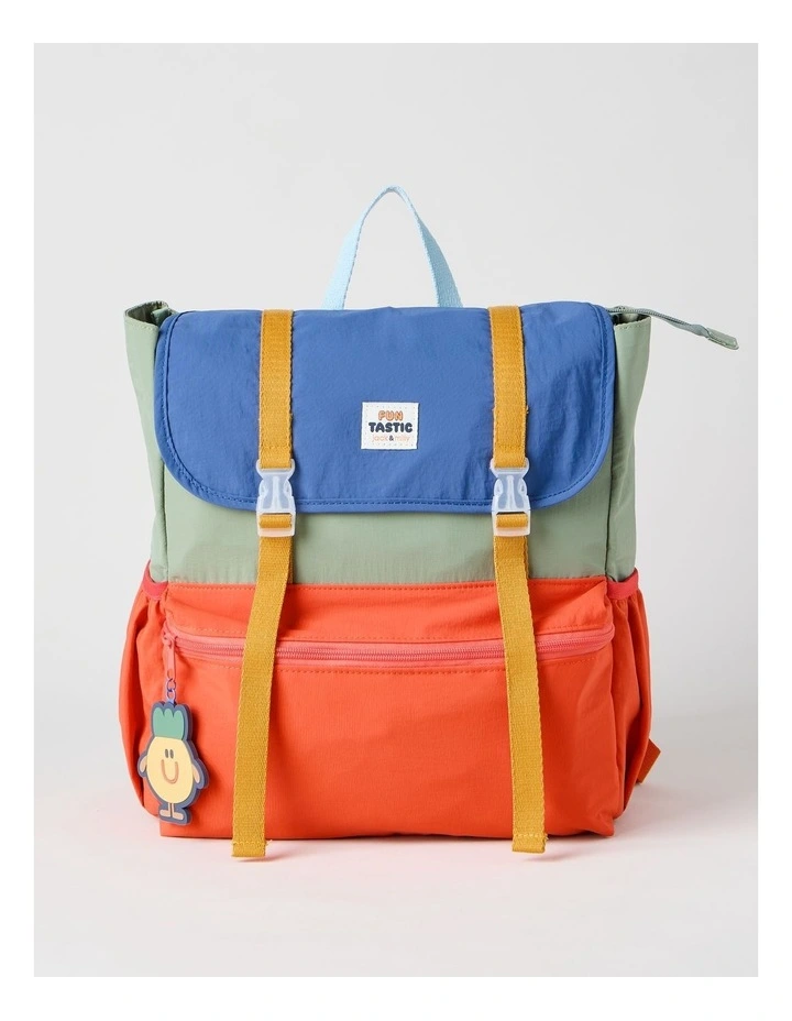 Colour Blocked Backpack in Green image 1